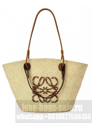 Loewe Large Anagram Basket Bag Coffee