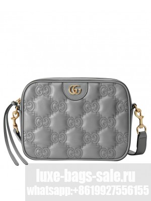 Gucci GG Matelasse Leather Shoulder Bag 702234 Gray