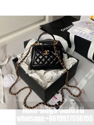 CHANEL 24A MINI BAG WITH TOP HANDLE AS4109 black