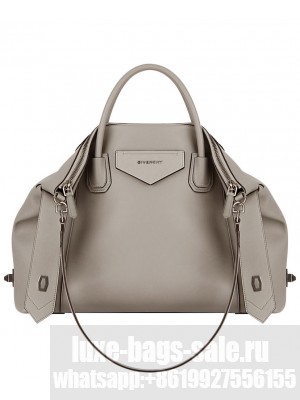Givenchy Medium Antigona Soft Bag In Smooth Leather Gray