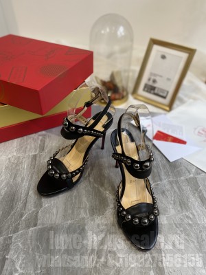 Christian Louboutin Crystal Studded Black Sandals 2021 Collection