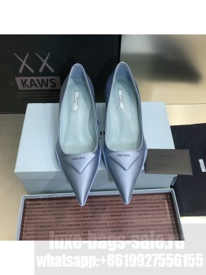 Prada Nylon gabardine 3cm blue pumps 