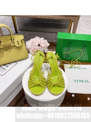 Bottega Veneta Dot Strap Lamskin 9.5cm Sandals 2022 Collection Yellow