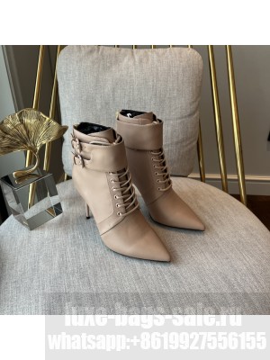 Balmain Women's 9.5cm URIA Uria Ankle Boots Calfskin Nude 2022 Collection