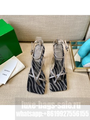 Bottega Veneta Stretch Striped Insole Sandals 9cm Gray/Zebra Spring/Summer 2022 Collection