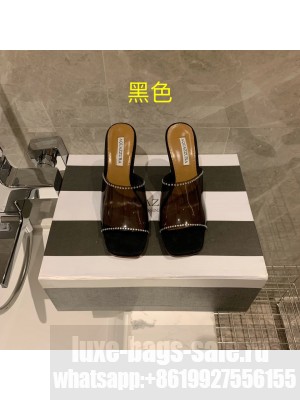 Aquazzuea 8.5cm Crystal heel TUP Black Mule 2022 Collection