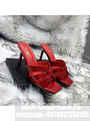 Saint Laurent YSL Patent Leather Slide 10cm Red 04 2021 Collection