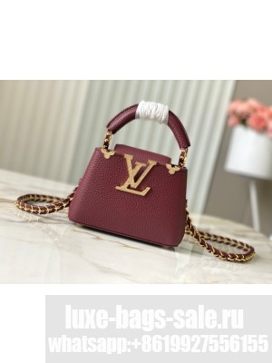 Louis Vuitton Capucines nano M24583 burgundy&Crystal