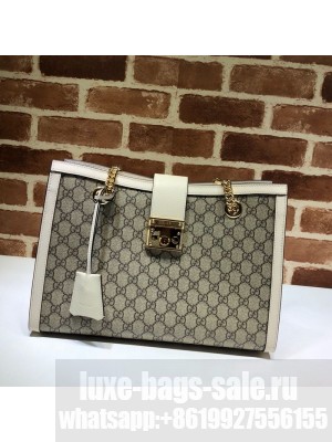 Gucci Padlock GG Canvas Medium Shoulder Bag 479197 White Collection