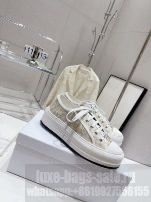 Dior Walk'n'Dior Low-top Platform Embroidered Cotton Sneakers 2023 07
