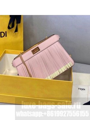 Fendi Peekaboo I See U Pochette Chain Bag with Fringes Pink 2021 Collection
