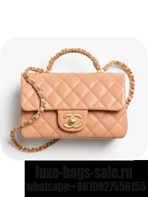 CHANEL Mini Flap Bag with Top Handle AS5701 Camel