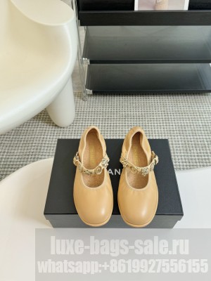 Chanel Lambskin  Mary Jane Beige