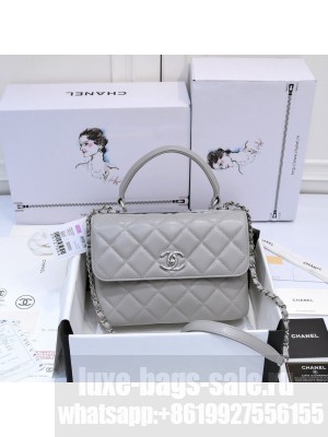 Chanel FLAP BAG WITH TOP HANDLE AS92236 gray