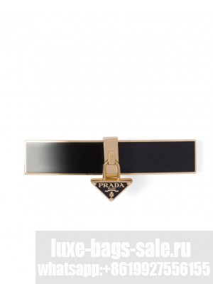 Prada Women's Metal Hair Clip Black