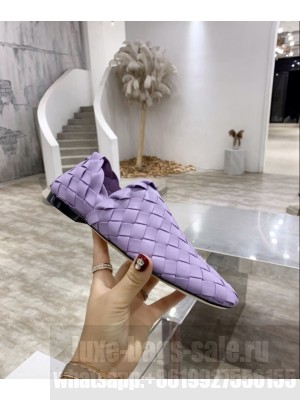 BOTTEGA VENETA Lavender Stacked leather heel with thin leather outsole  Slipper
