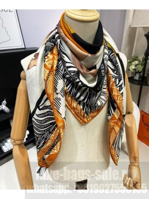 Hermes Women's Cavalier en Formes Scarf Orange