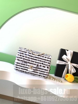 CHANEL Evening Bag AS4298 black&white