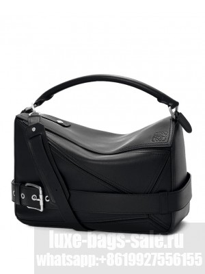 Loewe Large Puzzle Biker bag Black