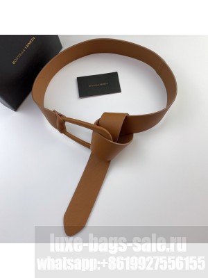 Bottega Veneta Calfskin Belt 4cm All Camel Brown  2021 Collection