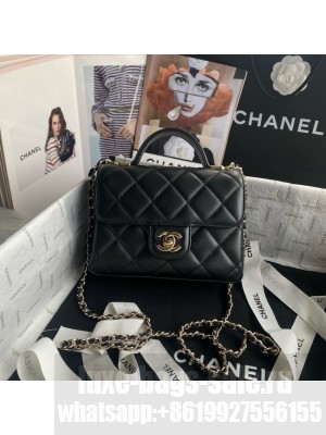 Chanel SMALL FLAP BAG WITH TOP HANDLE AS5111 black