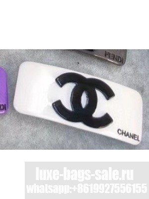 Chanel CC Resin Hair Accessory White