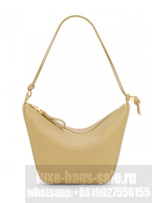 Loewe Mini Hammock Hobo Bag In Classic Calfskin Apricot
