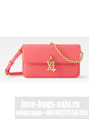 Louis Vuitton NEW Wallet On Chain LV Bloom M14581 Sweet Coral