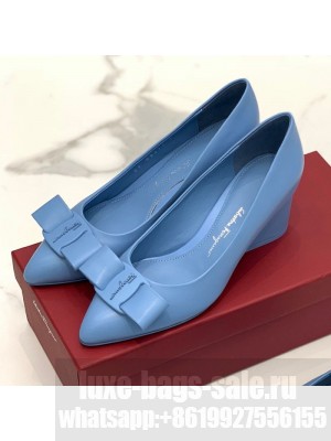 Salvatore Ferragamo Viva Lambskin Bow Flat Ballerinas/Wedge Pumps Brown Spring/Summer 2021 Collection