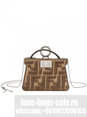 Fendi Nano Peekaboo Charm 7AR993 Coffee