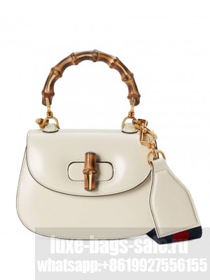 Gucci Mini Top Handle Bag With Bamboo 686864 Cream