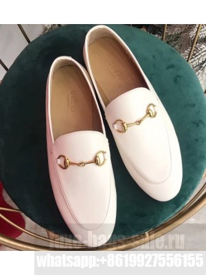 Gucci Women's Horsebit Loafer Leather White/Beige