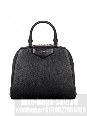 Givenchy Mini Antigona Cube Bag In Leather Black