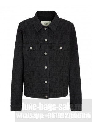 Fendi Women's FF Denim Jacket Black
