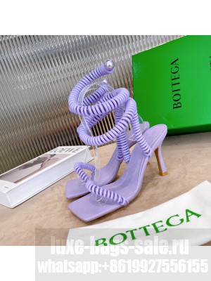 Bottega Veneta Leahter and Rubber Wire Stretch Sandals Spring/Summer 2022 Collection,Purple