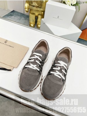 Brunello Cucinell Suede and techno fabric runners sneakers 06