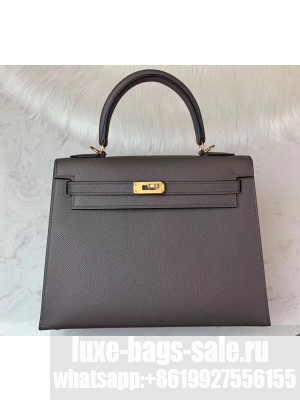 Hermes Kelly 25cm Bag in Original Epsom Leather Gray