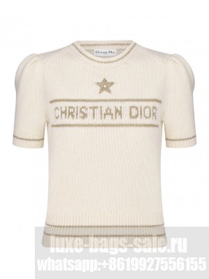 Christian Dior Women's Short-Sleeved Sweater Cream