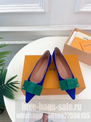 Louis Vuitton Blossom Flat Ballerinas in Suede Blue/Green 2023 
