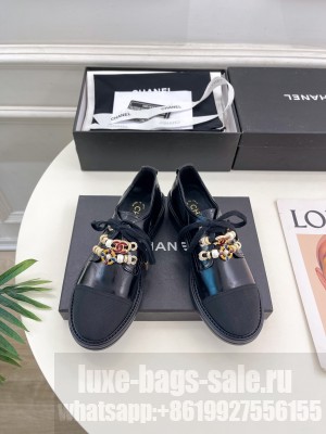 Chanel Calfskin & Grosgrain 3.5cm Lace-up Loafer