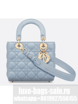 Small Lady Dior My ABCDior Bag Pale Blue Cannage Lambskin M0538ON