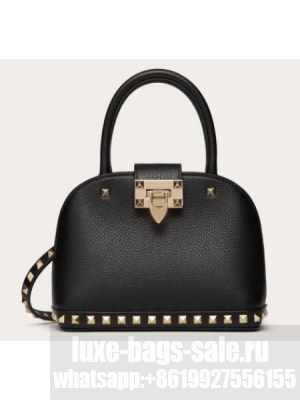 VALENTINO ROCKSTUD small grained calfskin handbag WB0Q69 black