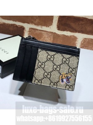 Gucci GG Canvas Leather Tiger Card Case 597555 2019 Collection