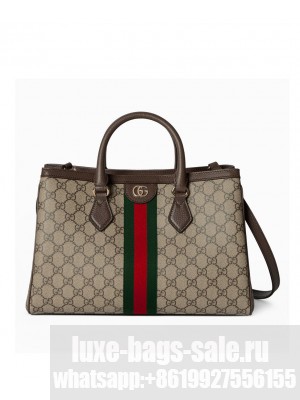 Gucci Ophidia Medium Tote Bag Dark Coffee