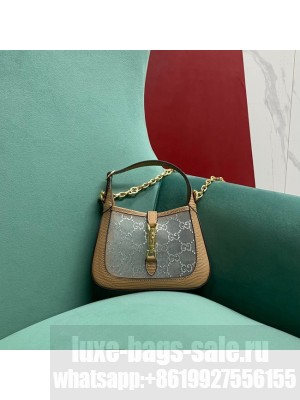 Gucci JACKIE 1961 CRYSTAL GG MINI SHOULDER BAG 675799 Beige