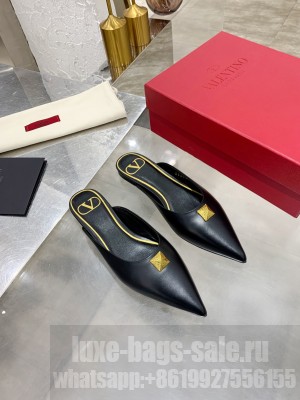 Valentino Garavani Roman Stud Mule in calfskin with maxi stud embellishment black