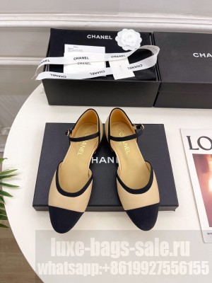 Chanel calfskin & Grosgrain Mary Janes Black/beige 2025