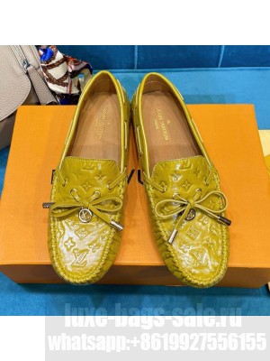 Louis Vuitton 1A3QO2 Gloria Monogram Leather Flat Loafer Mustard Yellow 2021 Collection