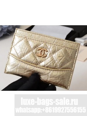 Chanel Aged Calfskin Gabrielle Card Holder A84386 Gold