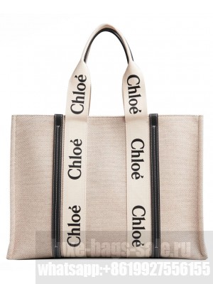 Chloe Large Woody Tote Bag Black